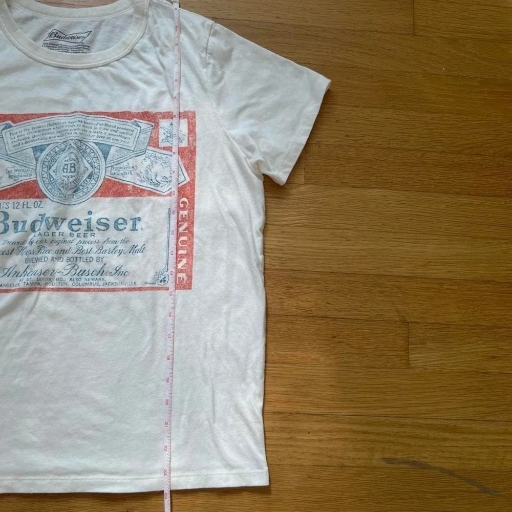 Budweiser White Graphic T-Shirt, Women's Large - Picture 3 of 6